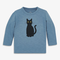 Baby long sleeve black cat tee