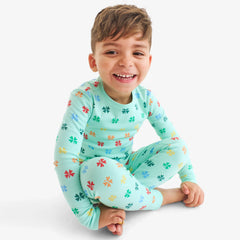 Clearance Kids organic rainbow clovers PJ set