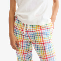 Unisex fit PJ pant in rainbow plaid