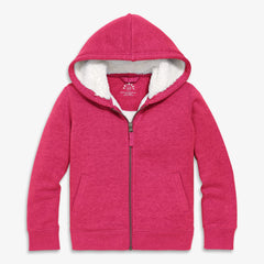 Kids teddy fleece-lined zip hoodie