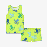 Kids swim tank & shortie set in octopus pals