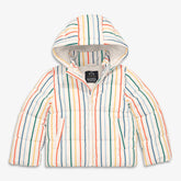 Kids stripe fleece-lined puffer jacket