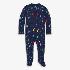 Clearance baby organic zip footie in rainbow forest