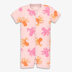Baby organic zip shortie in octopus pals