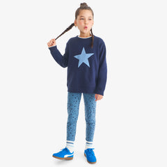 Clearance kids french terry cozy legging in moonlit stars