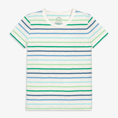 Women's fit classic crewneck tee in multi stripe