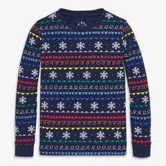 Clearance kids organic long sleeve PJ top in rainbow fair isle