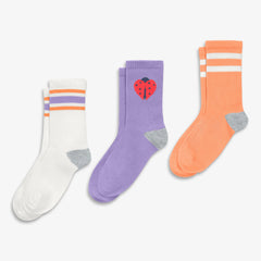 Kids athletic sock 3-pack in ladybug mix
