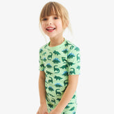 Kids organic short sleeve PJ top in dinos