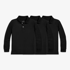 Kids long sleeve pique polo 3-pack