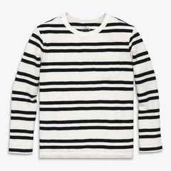 Clearance kids long sleeve slub pocket stripe tee