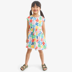 Kids backyard dress in rainbow blooms