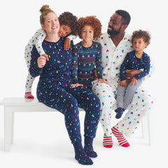 Clearance kids organic long sleeve PJ top in rainbow forest