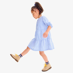 Clearance kids popover dress in stripe