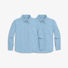 Kids long sleeve oxford shirt 2-pack