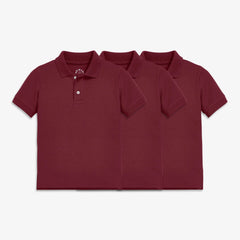 Kids short sleeve pique polo 3-pack seasonal
