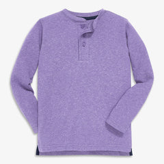 Kids heathered long sleeve henley tee