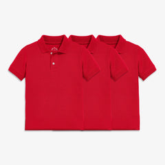 Kids short sleeve pique polo 3-pack