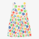 Kids cross-back tank dress in under the sea