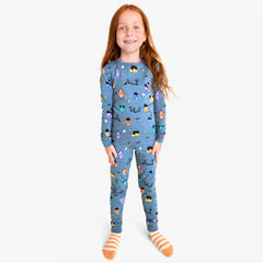 Kids organic PJ pant in spooky village