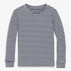 Kids organic long sleeve PJ top in stripe