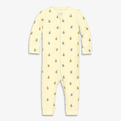 Baby organic zip romper in baby bugs