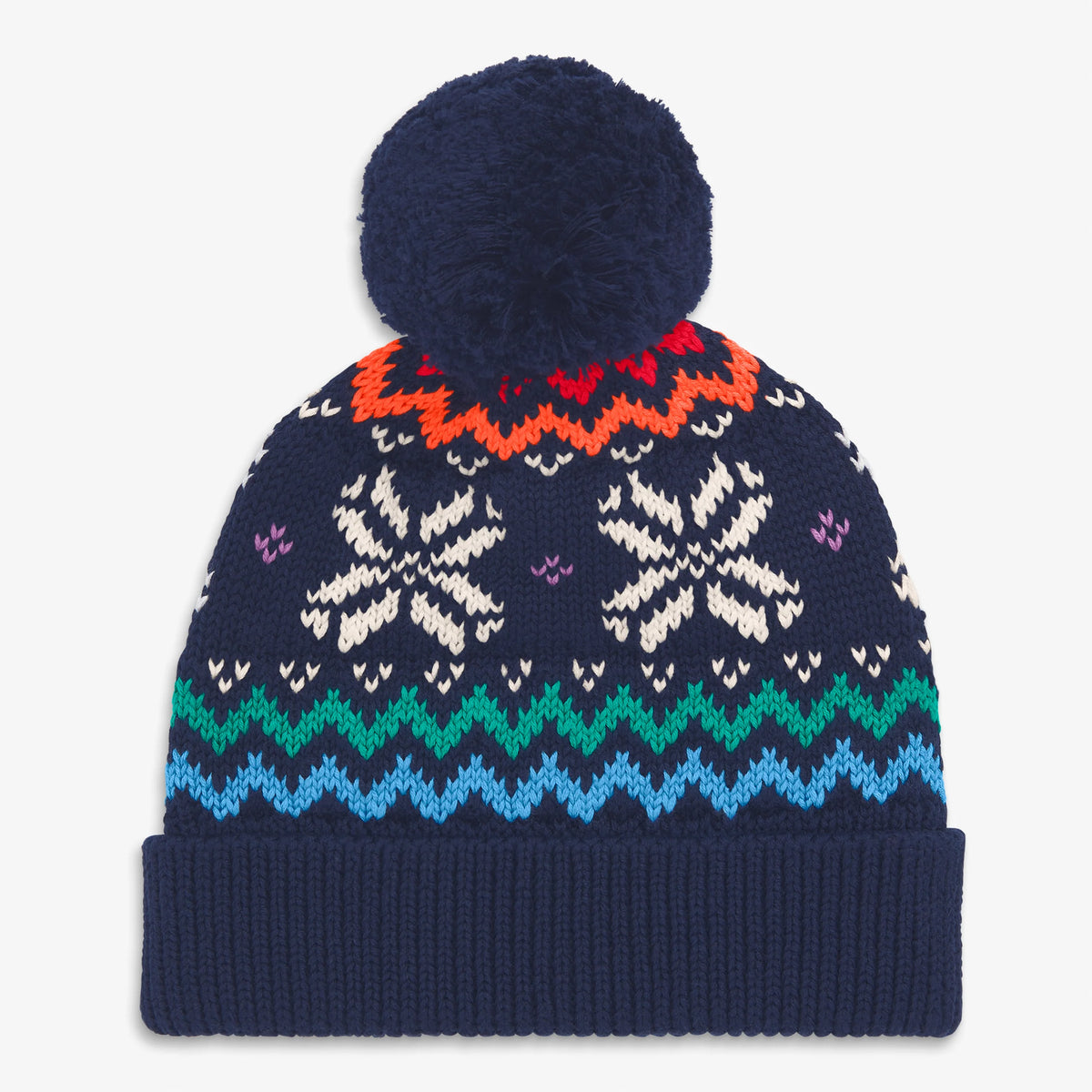 Baby rainbow snowflake fair isle beanie