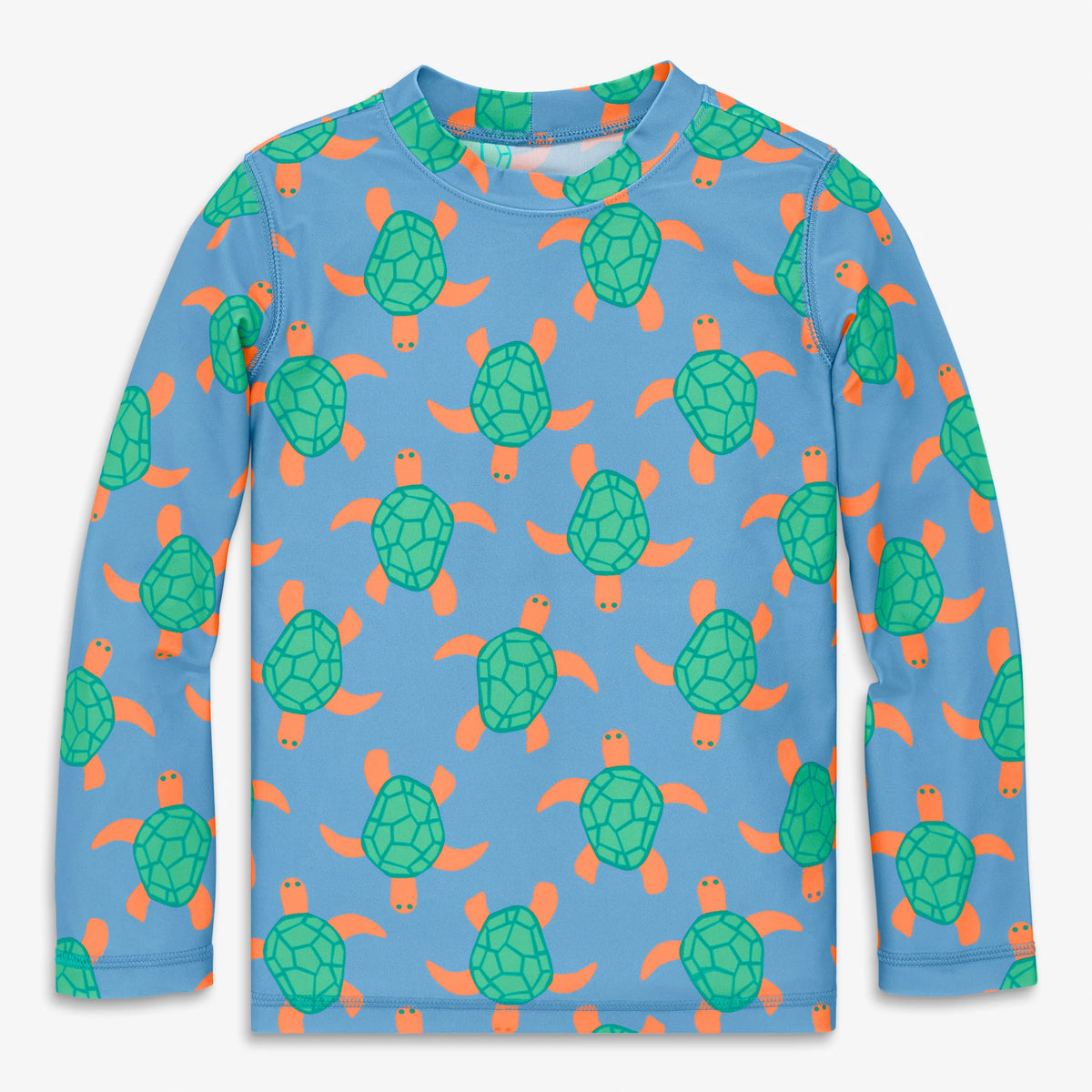 Kids long sleeve rash guard in swimming turtles