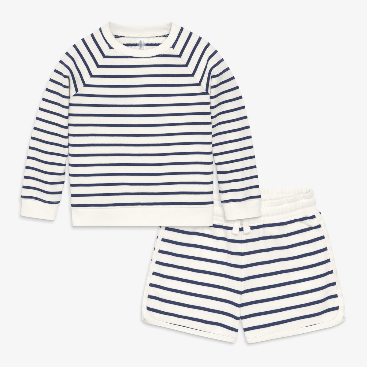 Kids sweatshirt and short in navy stripe
