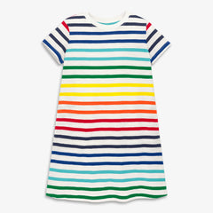 Clearance kids t-shirt dress in rainbow stripe