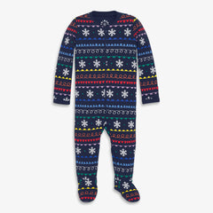 Clearance baby organic zip footie in rainbow fair isle