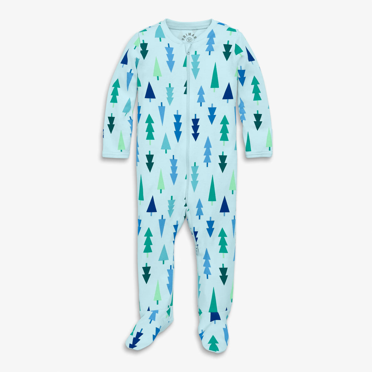 Clearance baby organic zip footie in frosty trees