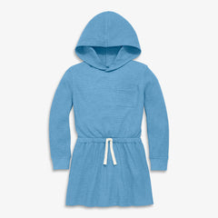Clearance kids heathered waffle hoodie drawstring dress