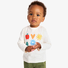 Baby long sleeve rainbow garden tee