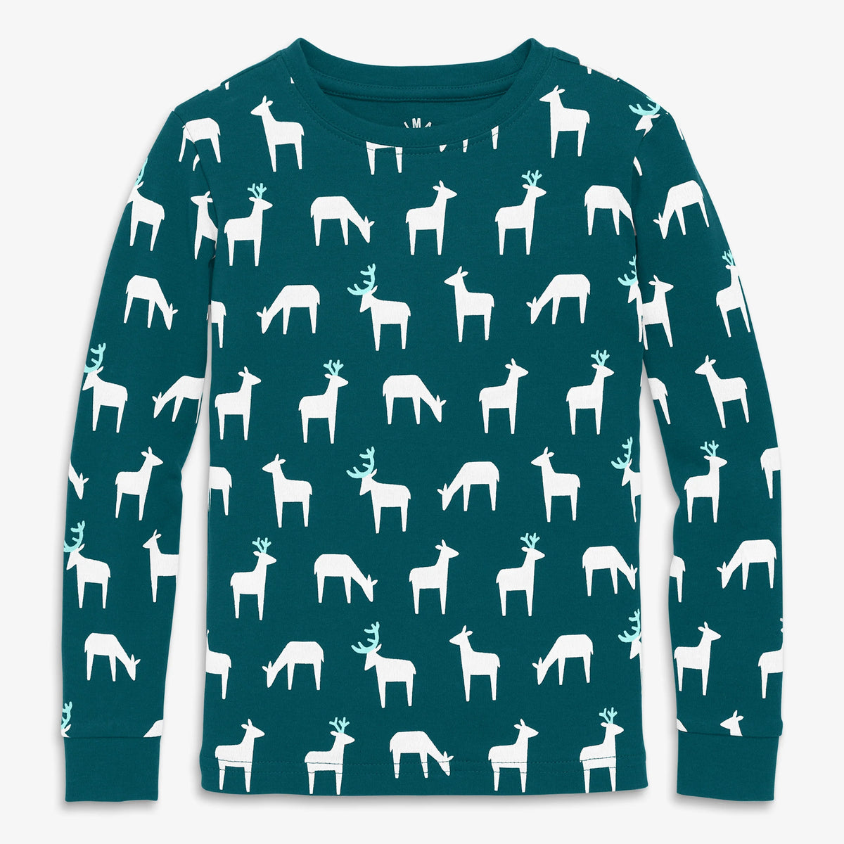 Clearance kids organic long sleeve pj top in forest friends