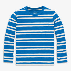 Clearance kids long sleeve slub pocket stripe tee