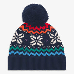 Kids rainbow snowflake fair isle beanie