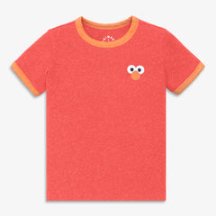 Kids Sesame Street embroidered ringer tee