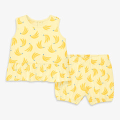 Baby tank and shorts set in bananas