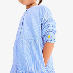 Clearance kids popover dress in stripe
