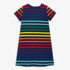Clearance kids t-shirt dress in rainbow stripe