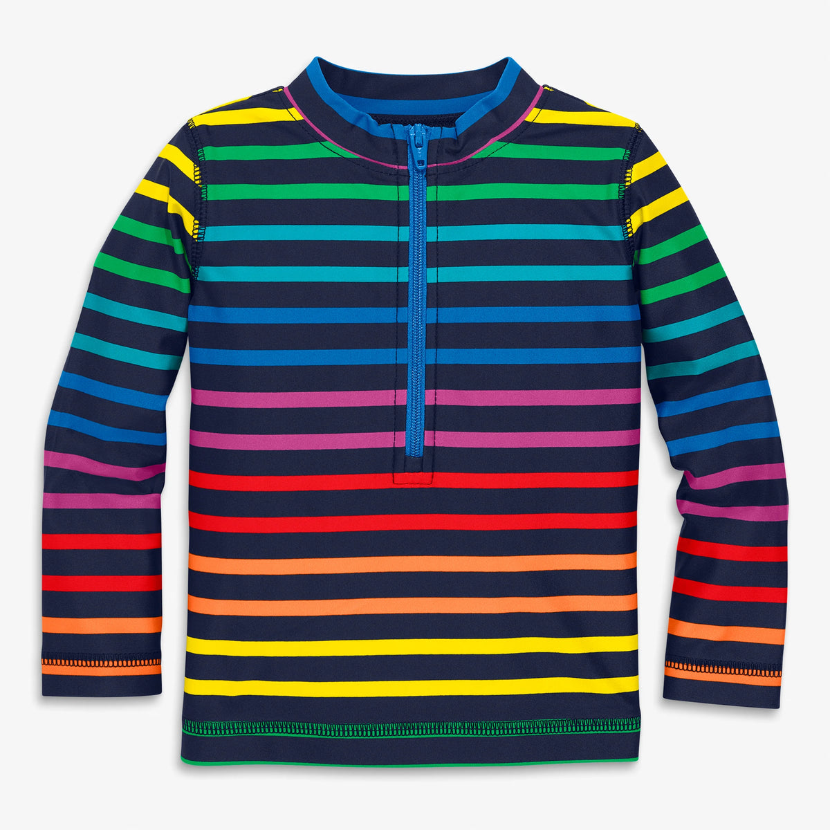Clearance baby rash guard in double rainbow stripe