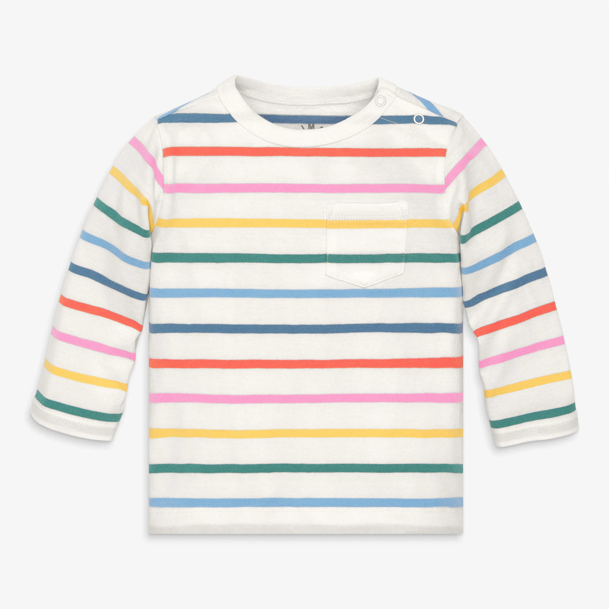 Baby long sleeve tee in rainbow stripe