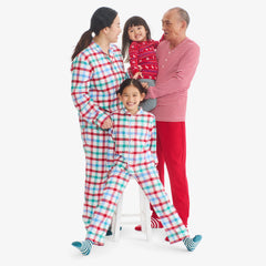Clearance kids flannel PJ top in peppermint plaid