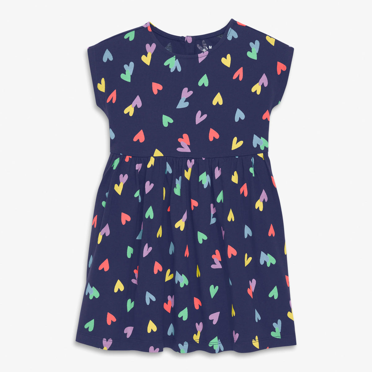 Kids backyard dress in rainbow confetti hearts