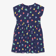 Kids backyard dress in rainbow confetti hearts