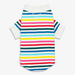 Clearance pet organic pj top in wonderland stripe