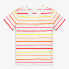 Kids slub pocket tee in multi stripe