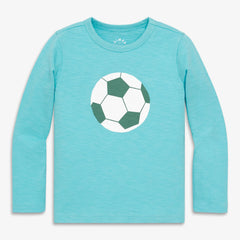 Kids long sleeve soccer ball tee