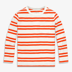 Clearance kids long sleeve slub pocket stripe tee